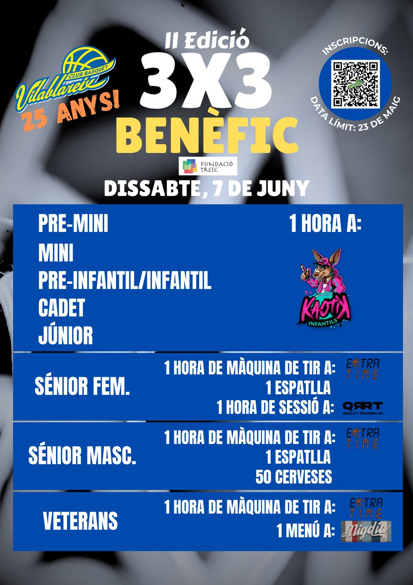 El 23 de maig tanquem inscripcions!!! No et despistis! 😝

Enllaç: docs.google.com/forms/d/e/1FAI…