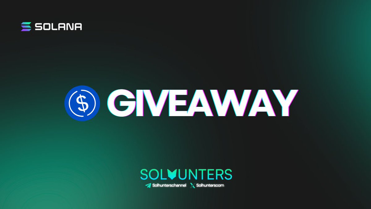 🎁 SOLHUNTERS WEEKLY GIVEAWAY

Get a chance to win $30 USDC

To enter: 

1️⃣ Follow us: <a href="/Solhunterscom/">SolHunters.com</a> 
2️⃣ Like &amp; Repost
3️⃣ Drop your Solana wallet address 

🎇 End date: May 22th  5 PM UTC

Good luck, hunters! 🐺

#Giveaways #solhunters #solana #SOL #SolanaGiveaway #USDC