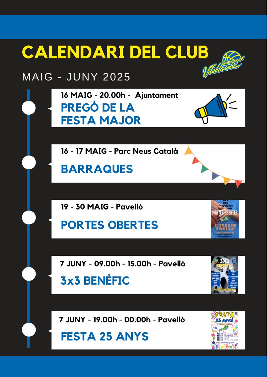 Durant les pròximes setmanes ens veurem sovint 🤭 Apunta’t bé a l’agenda totes les cites! 🫶🏽