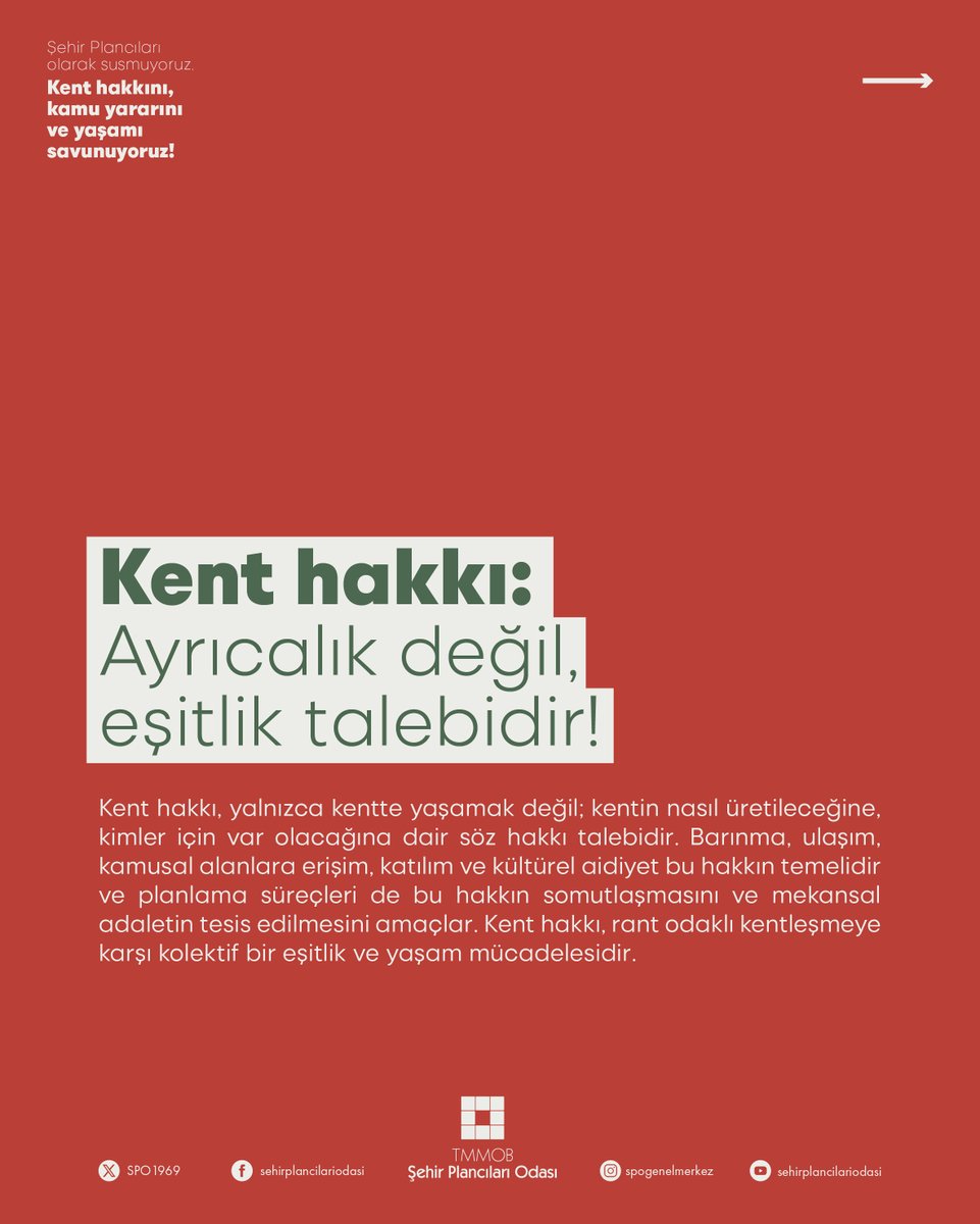 SPO1969's tweet photo. Şehir Plancıları olarak susmuyoruz. Kent hakkını, kamu yararını ve yaşamı savunuyoruz!

1/3 https://t.co/d84EHfDgMD