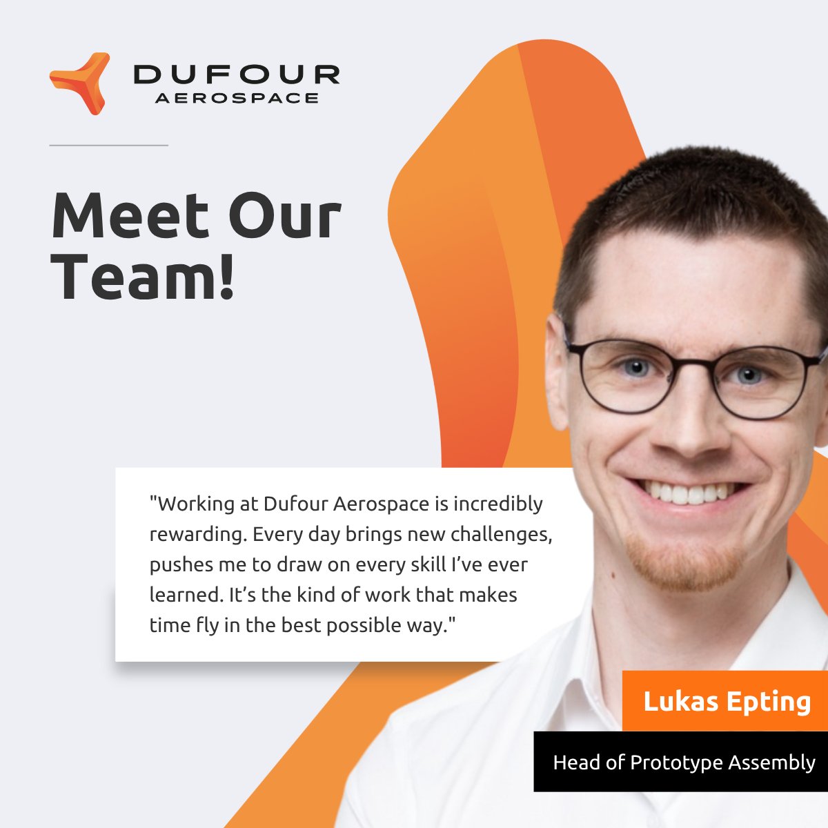 #EmployeeSpotlight: Lukas Epting leads prototype assembly at Dufour Aerospace, bringing 15+ yrs of aviation know-how &amp; leadership. From wrench to strategy, he’s helping shape the future of flight. Want to join us?
dufour.aero/open-positions

#AAM #careers #aviationjobs #meetourteam
