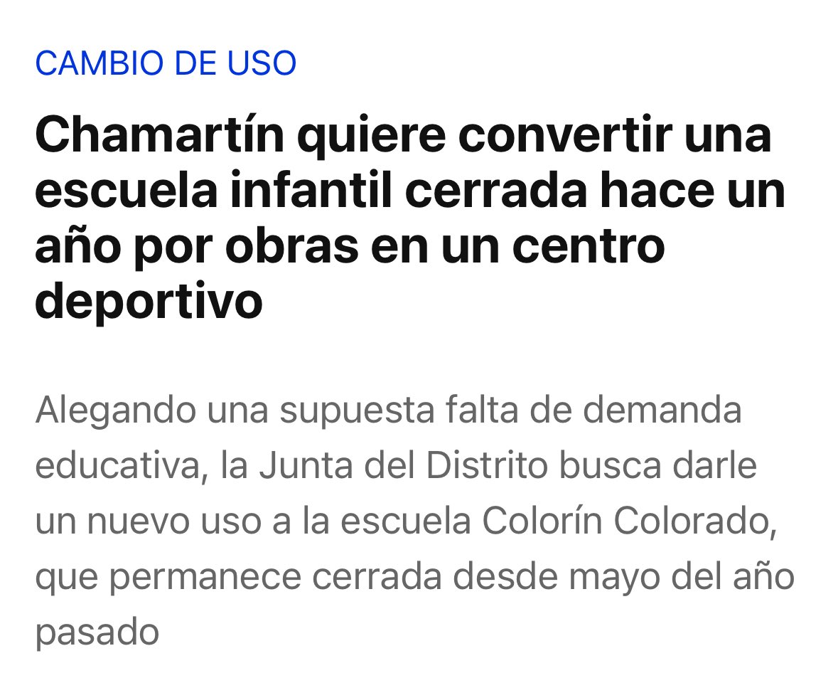 Ayuso cerró temporalmente una escuela infantil el año pasado. Hoy nos enteramos que se temporalmente, nada. 

La única escuela infantil pública del barrio. 

epe.es/es/madrid/2025…