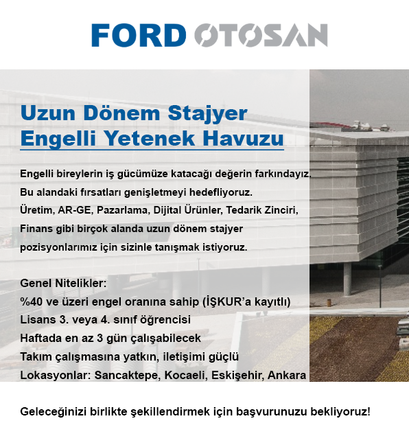Engelli üniversite öğrencilerine özel uzun dönem staj fırsatları seni bekliyor!

👉 Detaylar ve başvuru:
live.peoplise.com/Ford/Applicati…

<a href="/kou92official/">Kocaeli Üniversitesi</a>