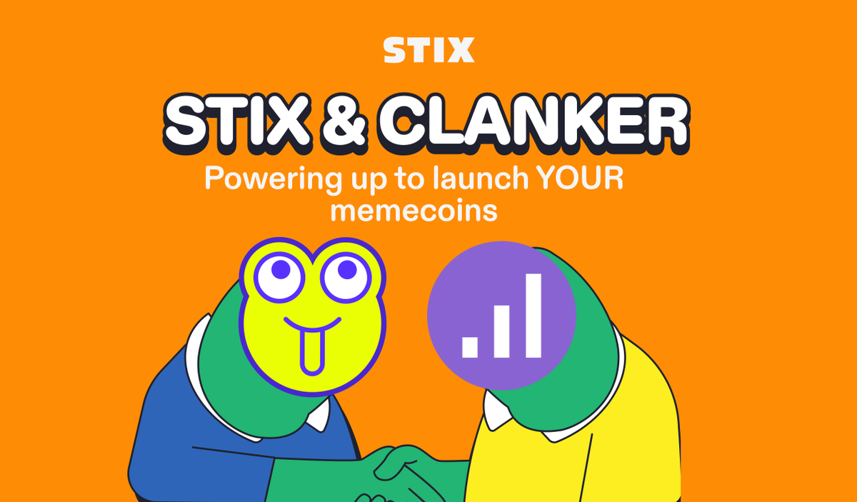 STIXprotocol's tweet photo. We're turning memes into memecoins.

⭐️ Each week, a winning meme from STIX will be minted as an ERC-20 on Base using @clankeronbase AI-powered launchpad.

From pixels to protocol.

https://t.co/sYDrGMVjth https://t.co/qC0ATbPBoa