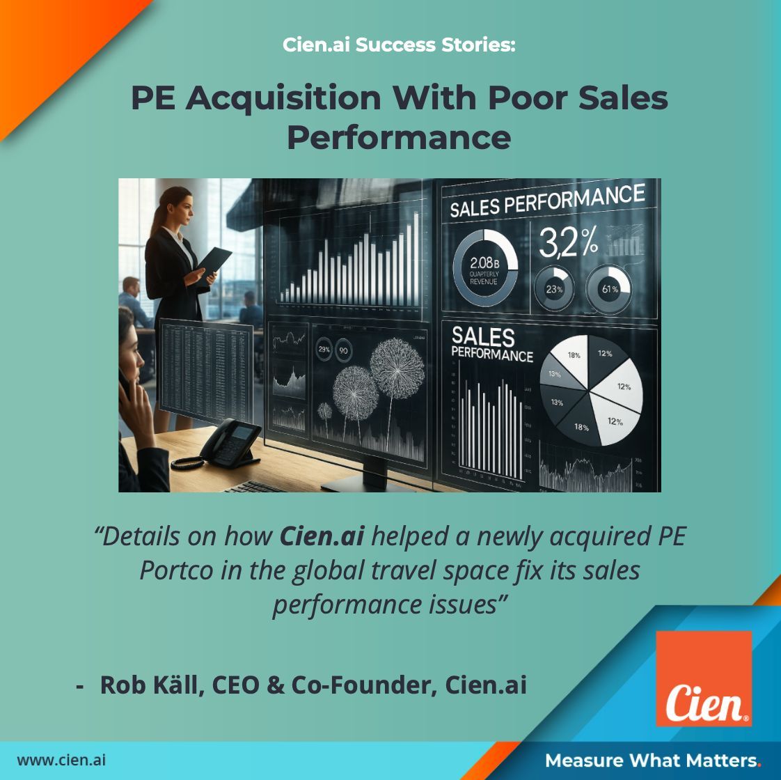 Inherited a GTM mess?

As a PE operator, what do you do when your new portfolio company is riddled with sales performance issues?

At Cien.ai, we help you cut through the noise — fast. Read the complete success story here - buff.ly/1I70V0r