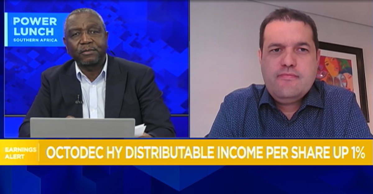 Riaan Erasmus, Octodec Deputy CEO and FD spoke to @CNBCAfrica about the first half financial results. Watch the clip here for further details:
bit.ly/4dd4jCa
#OCT #SAREIT #JSE