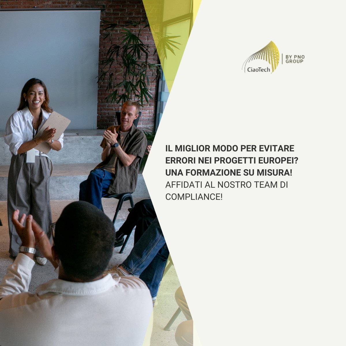 Ciaotech / PNO (@pno_it) on Twitter photo Il nostro Team di Compliance organizza corsi specialistici per rafforzare le competenze del tuo staff nella gestione progettuale, #rendicontazione e rispetto delle regole di finanziamento. 📧 Contatta il Team a infociaotech@ciaotech.com per maggiori info! Il nostro Team di Compliance organizza corsi specialistici per rafforzare le competenze del tuo staff nella gestione progettuale, #rendicontazione e rispetto delle regole di finanziamento. 📧 Contatta il Team a infociaotech@ciaotech.com per maggiori info!