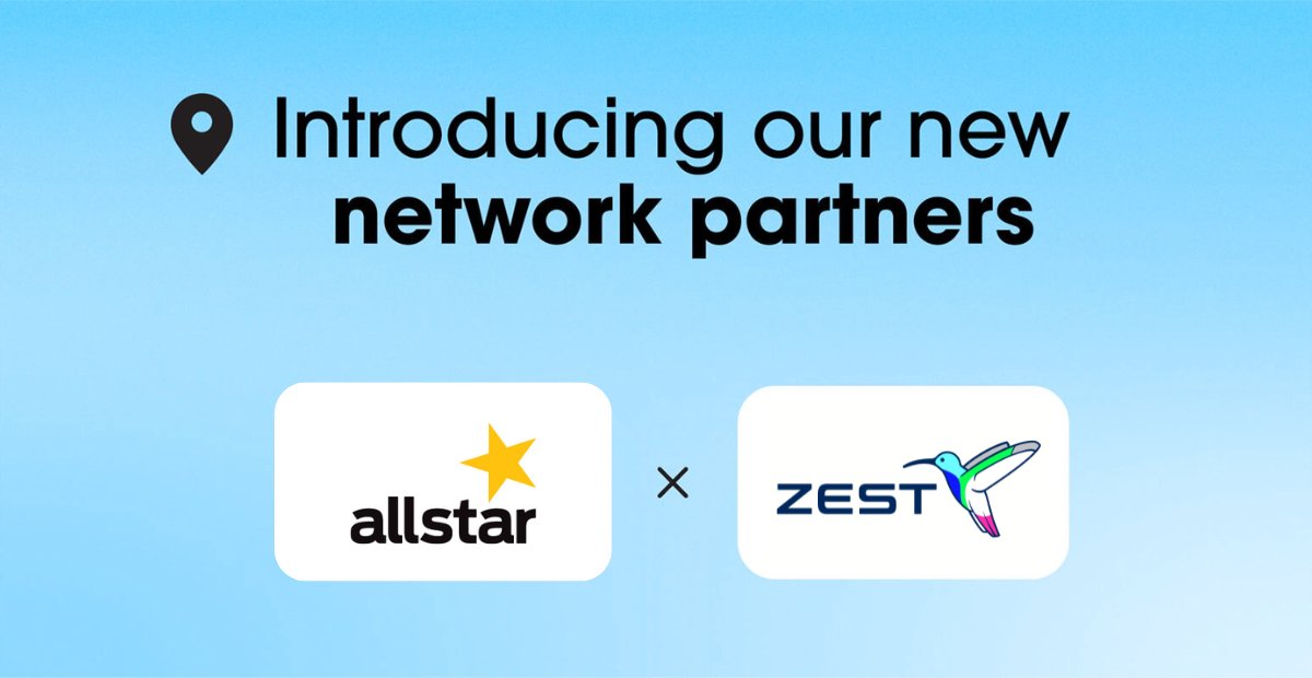 We've become <a href="/ZestCharging/">Zest</a>'s first roaming partner in the UK! ⚡
We're delighted to have partnered with Zest, giving our customers access to an additional 1,370 chargers on our electric charging payment network. 

Pay for charging via Allstar Co-Pilot 👉 ow.ly/pYC050VRTtj