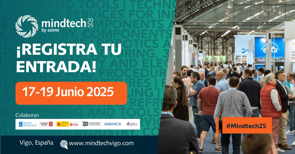 #Mindtech25 está cada vez más cerca

Del 17 al 19 de junio en el Ifevi, Vigo, #Mindtech25 vuelve para conectar a empresas líderes, talento y  negocio

Inscríbete: mindtechvigo.com/visitantes/

Apoyo de: <a href="/Xunta/">Xunta de Galicia</a>, Concello de Vigo, <a href="/depo_es/">Deputación Pontevedra</a>, Zona Franca de Vigo, <a href="/SomosABANCA/">ABANCA</a>  e <a href="/Ifevi/">Inst. Ferial de Vigo</a>