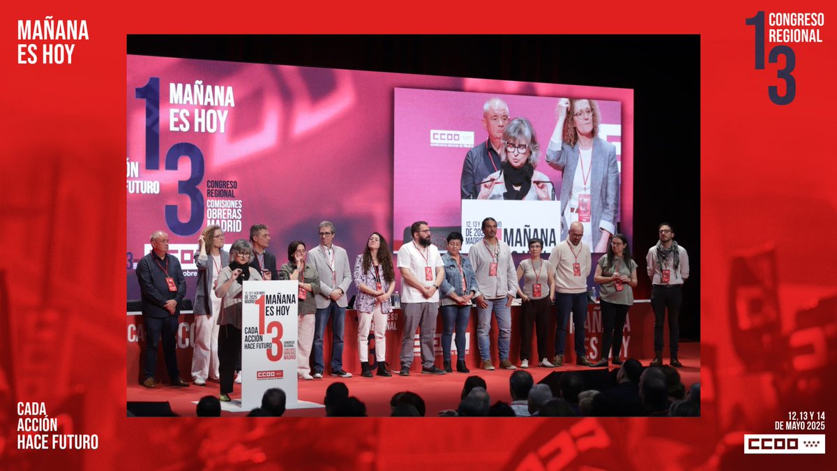 CCOOMadrid's tweet photo. #13CongresoCCOOMadrid

3⃣2⃣1⃣... Llega el momento que todas y todos estábamos esperando...

🎉@palomalopezB reelegida secretaria general de #CCCMadrid con un total de  210 votos a favor

👨‍👨‍👧‍👧Volverá a estar a la cabeza otros 4 años junto al resto de miembros de la Comisión Ejecutiva formada por Ramon Boixadera Bosch, Lidia Fernández Montes, Francisco Cuadrado Polo, Francisca Gómez Sánchez, Carlos Giménez Caminero, Esperanza Hernández Zaragoza, Daniel Gismero Sanz, Paula Lizcano Arroyo, David Jabato García Valenciano, Marifé Sastre de Pedro, Luis Miguel Lombardo Plaza, Paloma Vega López, Miguel Ángel Ruiz Montalbán

👏Enhorabuena a todas y a todos!!!!