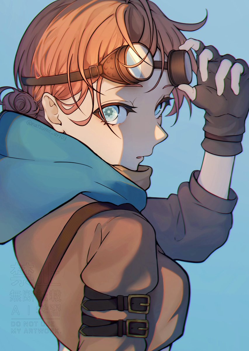 ゴーグル頑張ったから見て！（タップ推奨）

#創作 #イラスト
#絵柄が好みって人にフォローされたい