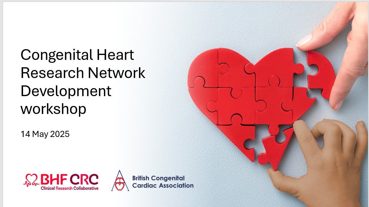 Today we are coordinating the #CongenitalHeartResearchNetwork Development Workshop. We will listen to experiences, discuss relevant points, and learn about the future of the network. #ClinicalResearch #Congenitalheartdisease #CHD <a href="/bcca_uk/">BCCA</a>