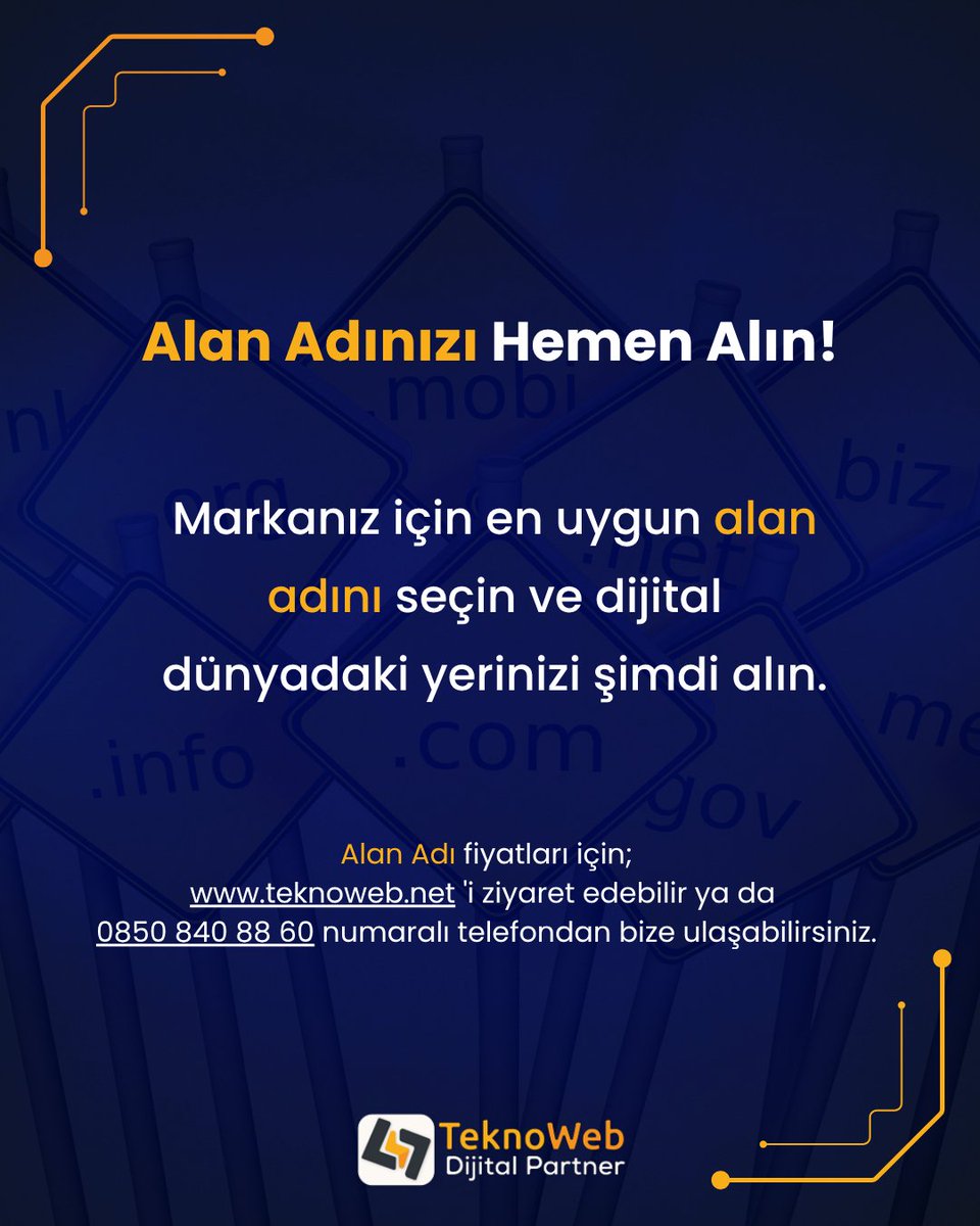 teknoweb_'s tweet photo. 🌐Alan adınızla fark yaratın!
Dijital kimliğinizi oluşturmanın ilk adımı, markanıza uygun bir alan adı seçmekten geçer.

✅ Kolay kayıt
✅ 7/24 destek
✅ Uygun fiyat garantisi

📌 Markanıza en uygun alan adını seçin ve internetteki yerinizi şimdi alın. https://t.co/cTwEqWUoiO