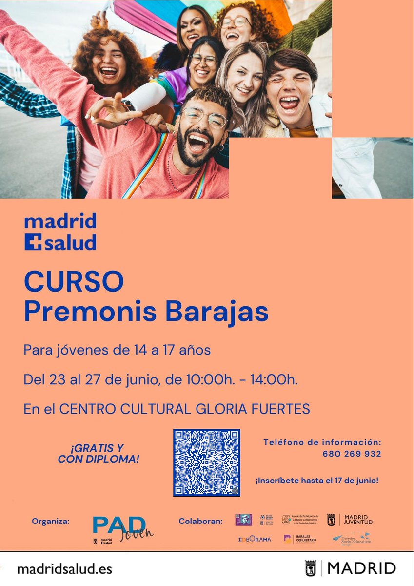 @PADJoven (@padjoven_) on Twitter photo 📣 ¡ATENCIÓN!
Llegan los CURSOS DE PREMONIS de <a href="/madridsalud/">Madrid Salud. Ayuntamiento de Madrid</a> en #Barajas y #SanBlas.
Si quieres aprender sobre...
🔵Primeros auxilios.
🔵Bienestar emocional.
🔵Igualdad (prevención de violencias).
¡Apúntate! 📣 ¡ATENCIÓN!
Llegan los CURSOS DE PREMONIS de <a href="/madridsalud/">Madrid Salud. Ayuntamiento de Madrid</a> en #Barajas y #SanBlas.
Si quieres aprender sobre...
🔵Primeros auxilios.
🔵Bienestar emocional.
🔵Igualdad (prevención de violencias).
¡Apúntate!