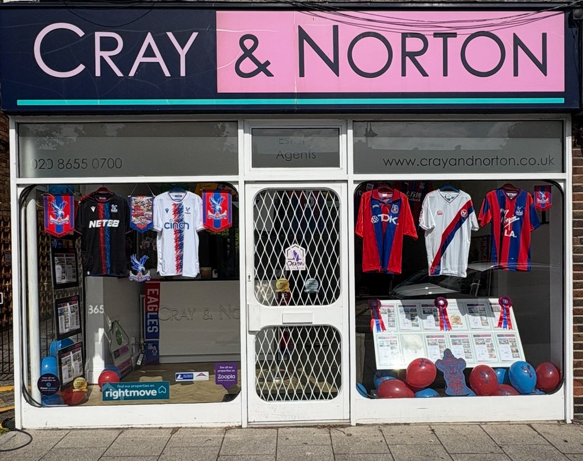 Cray & Norton (@4sellingletting) on Twitter photo Croydon's family run Estate Agents are going to Wembley ❤️💙COYP 🏆 Some vintage shirts on show at our office...what's your favourite? 💙❤️🦅 #genuinesupporters #alwayspalace #palacefamily <a href="/cpfc/">Crystal Palace F.C.</a> #crystalpalace #facupfinal Croydon's family run Estate Agents are going to Wembley ❤️💙COYP 🏆 Some vintage shirts on show at our office...what's your favourite? 💙❤️🦅 #genuinesupporters #alwayspalace #palacefamily <a href="/cpfc/">Crystal Palace F.C.</a> #crystalpalace #facupfinal