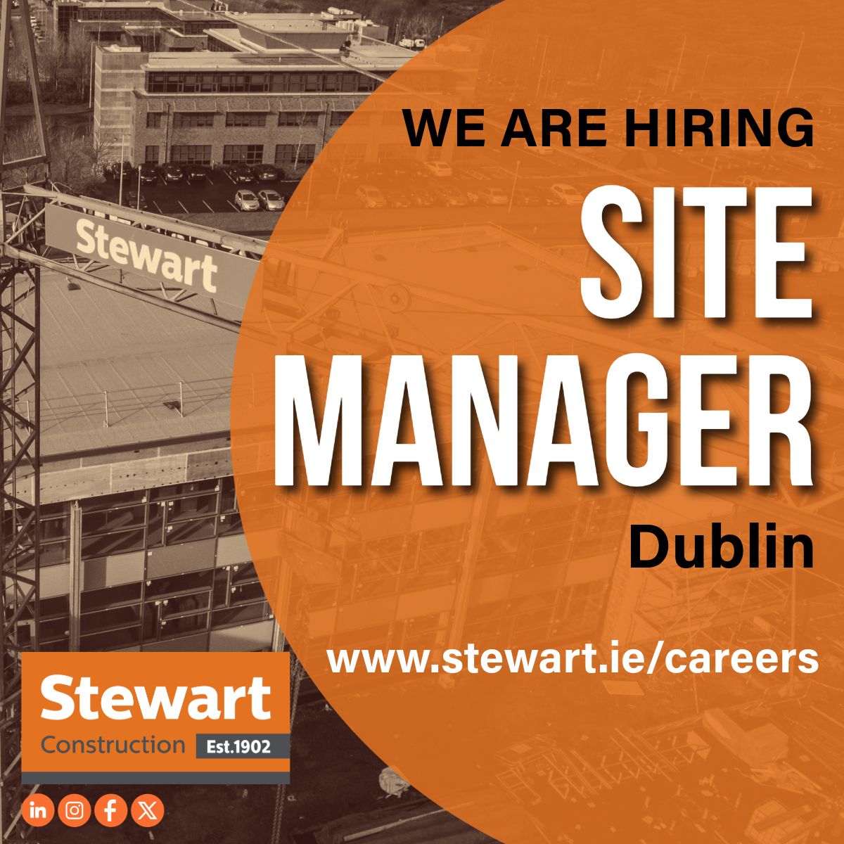 **WE ARE HIRING**

Site Manager
Dublin

More Info: stewart.ie/careers/

#TeamStewart #jobfairy #irishjobfairy #Irishjobs #constructionjobs
#jobs #employment #opportunity #career #recruitment
#Dublinjobs #SiteManager