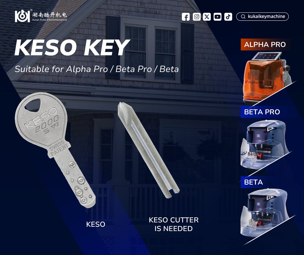 kukaikeymachine's tweet image. Are you struggling to find a key machine that works with 📷KESO keys? Look no further! 📷 The KUKAI key cutting machine is designed for precision and compatibility. Say goodbye to key - making headaches!📷
#kesokey #keymachine #keycutting