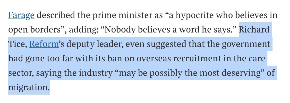 So it turns out, Starmer has gone more right wing than Farage has.

If only there were a bunch of people telling you not to vote for Labour because they'll be WORSE than the Tories.... hmmmm 🤔