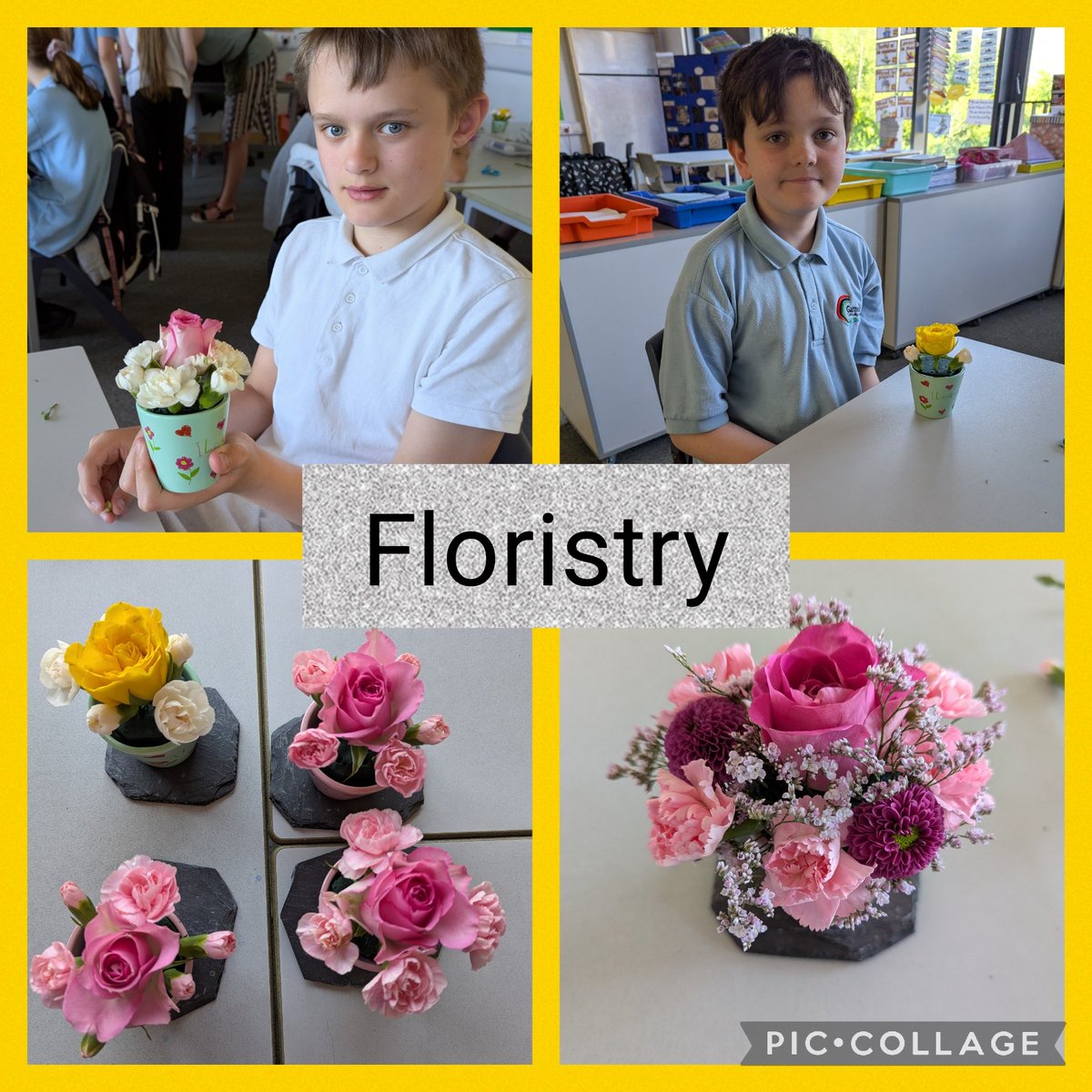Thank you to Lucy's mum who came in to teach us about floristry. We had to use our creativity skills and also realised we were using some maths with pattern and symmetry. We also got a lovely pot to take home! 
<a href="/GarnockCampus/">Garnock Community Campus</a>