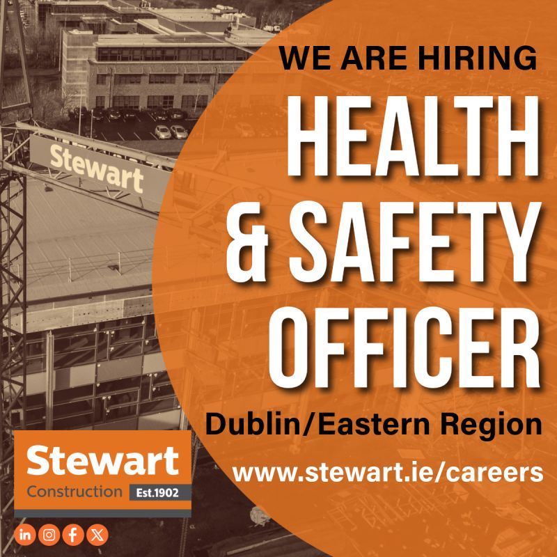 **WE ARE HIRING**

We are currently seeking to recruit a full time

Health &amp; Safety Officer
Dublin / Eastern Region

Info: stewart.ie/careers/

#jobfairy #irishjobfairy #Irishjobs
#constructionjobs #jobs #employment #hiring #career #HealthandSafety #recruitment #Dublinjobs