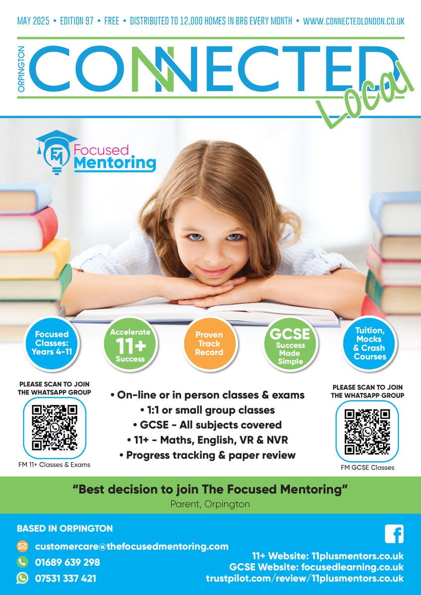 Connected London (@connect_london1) on Twitter photo Welcome to Orpington Connected, May's edition (edition 97) of Connected Local. If you are looking for an 11+ tutor for your child, Focused Mentoring provides specialist 11+ teaching courses. Contact them today thefocusedmentoring.com/ContactUs.aspx <a href="/Connect_London1/">Connected London</a> Welcome to Orpington Connected, May's edition (edition 97) of Connected Local. If you are looking for an 11+ tutor for your child, Focused Mentoring provides specialist 11+ teaching courses. Contact them today thefocusedmentoring.com/ContactUs.aspx <a href="/Connect_London1/">Connected London</a>