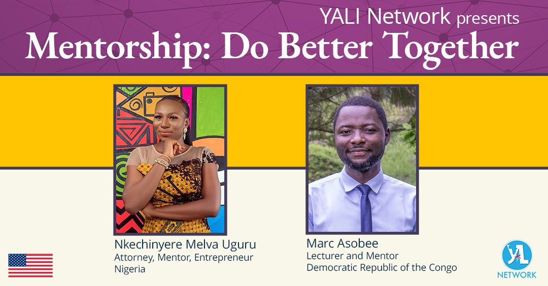 U.S. Embassy Mogadishu, Somalia (@us2somalia) on Twitter photo Calling all mentors, mentees, and <a href="/YALINetwork/">YALI Network</a> members! Join us for a virtual event on Thursday, May 22 at 14:00 EDT | 19:00 WAT | 20:00 CAT with #YALINetwork members Nkechinyere Melva Uguru attorney & entrepreneur from #Nigeria, and Marc Asobee lecturer & mentor from the #DRC. Calling all mentors, mentees, and <a href="/YALINetwork/">YALI Network</a> members! Join us for a virtual event on Thursday, May 22 at 14:00 EDT | 19:00 WAT | 20:00 CAT with #YALINetwork members Nkechinyere Melva Uguru attorney & entrepreneur from #Nigeria, and Marc Asobee lecturer & mentor from the #DRC.