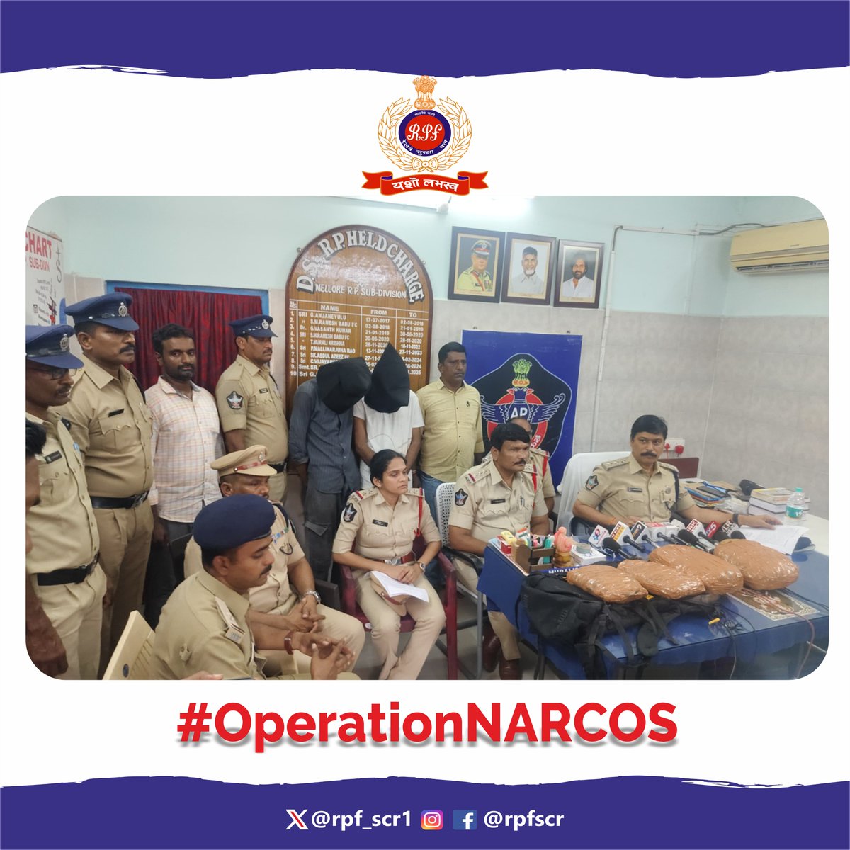 rpf_scr1 (@rpf_scr1) on Twitter photo Strengthening the fight against Narcotics, a joint team of #RPF and #GRP at #Nellore apprehended 2 interstate Drug Peddlers and seized Dry Ganja worth ₹60,000 under #OperationNARCOS #Drugfree
<a href="/RPF_INDIA/">RPF INDIA</a> <a href="/rpfscrbza/">RPF VIJAYAWADA DIV</a> <a href="/rpfpcnlr/">RPF post Nellore</a> <a href="/RailMinIndia/">Ministry of Railways</a> <a href="/SCRailwayIndia/">South Central Railway</a> Strengthening the fight against Narcotics, a joint team of #RPF and #GRP at #Nellore apprehended 2 interstate Drug Peddlers and seized Dry Ganja worth ₹60,000 under #OperationNARCOS #Drugfree
<a href="/RPF_INDIA/">RPF INDIA</a> <a href="/rpfscrbza/">RPF VIJAYAWADA DIV</a> <a href="/rpfpcnlr/">RPF post Nellore</a> <a href="/RailMinIndia/">Ministry of Railways</a> <a href="/SCRailwayIndia/">South Central Railway</a>