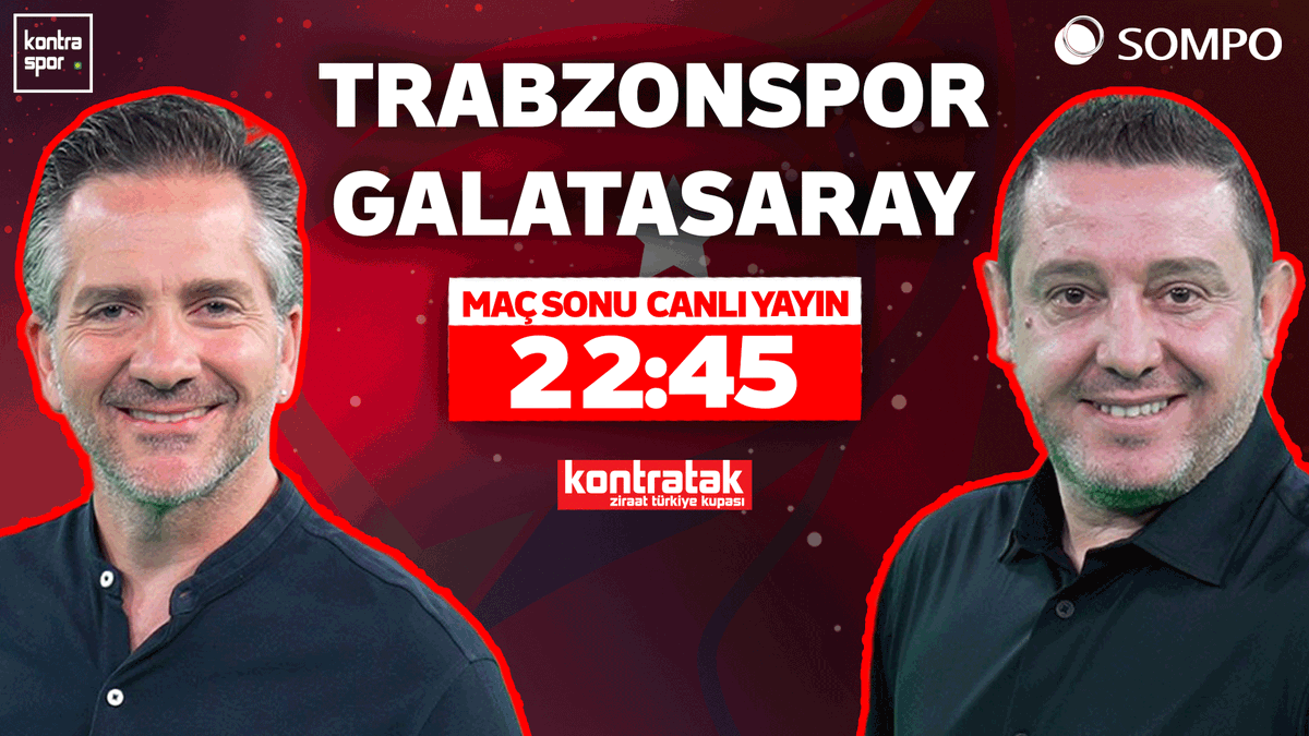 Kontraspor (@kontrasporcom) on Twitter photo 🏆 Türkiye Kupası Finali
🆚 Trabzonspor - Galatasaray
⏰ 22.45
🗣️ <a href="/NihatKahveci8/">Nihat Kahveci 🇹🇷</a> ve <a href="/nebilevren/">Hussein Nebil Evren</a> maç sonunu canlı yayınla Kontratak'ta değerlendiriyor.
<a href="/somposigorta/">Sompo Sigorta</a> 🏆 Türkiye Kupası Finali
🆚 Trabzonspor - Galatasaray
⏰ 22.45
🗣️ <a href="/NihatKahveci8/">Nihat Kahveci 🇹🇷</a> ve <a href="/nebilevren/">Hussein Nebil Evren</a> maç sonunu canlı yayınla Kontratak'ta değerlendiriyor.
<a href="/somposigorta/">Sompo Sigorta</a>