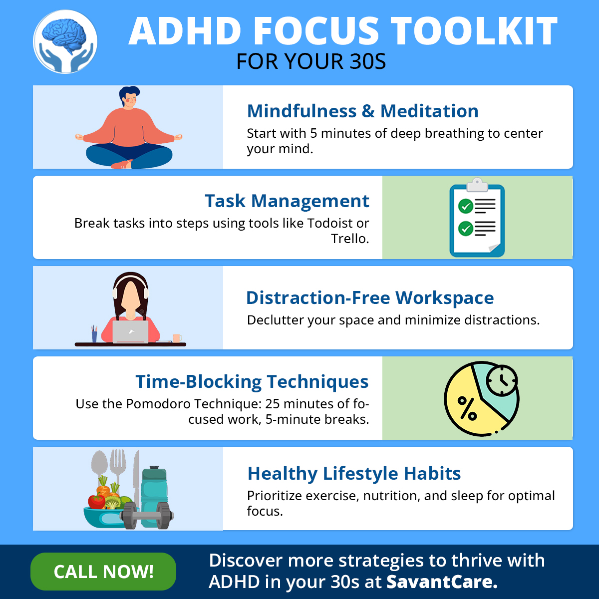 savantcare's tweet image. Navigating your 30&apos;s with ADHD?
Enhance your focus and productivity with these expert-backed strategies:
1️⃣Time-blocking
2️⃣#Mindfulness practices
3️⃣Distraction-free environments
Discover more in our latest blog post.
🔗tinyurl.com/2yfb9y2a

#ADHDHelp #Telehealth #SavantCare