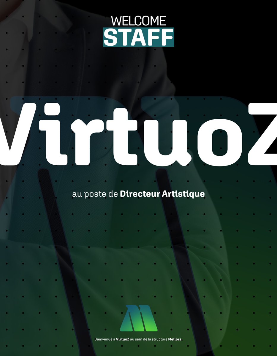 🚨 [ NEWS ]

✏️ Il est le crayon de Meliora, les visuels qui composent notre structure sont créés de sa main, veuillez accueillir comme il se doit VirtuoZ ! 💚💙

📢 Il est notre directeur artistique et apporte énormément de contenu pour les réseaux et autres, merci de lui faire