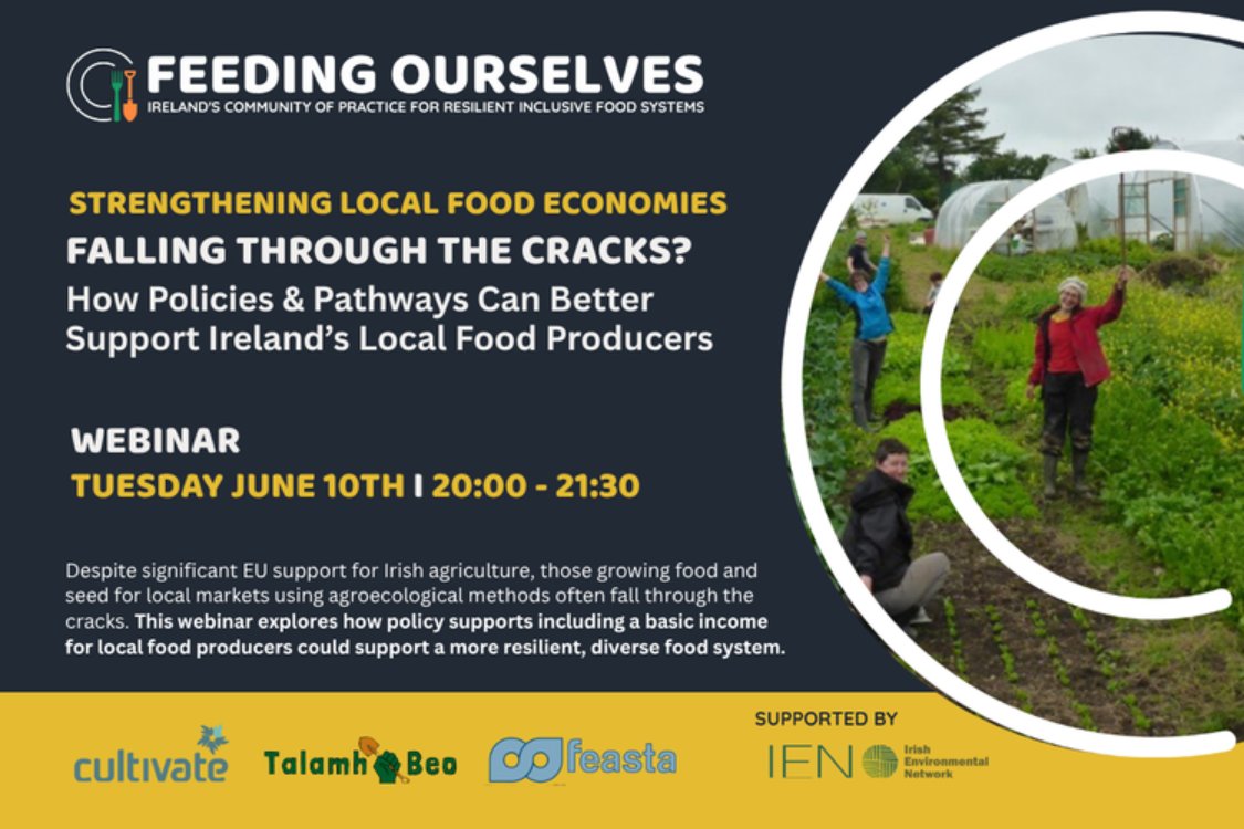 🌱 What will it take for local food producers to get the support they deserve?

Join the Feeding Ourselves webinar to explore how we can build a fairer, more sustainable food system.

📅Tuesday 10th June
🕕20:00 Irish Time
🌎Online

Register now: us02web.zoom.us/meeting/regist…