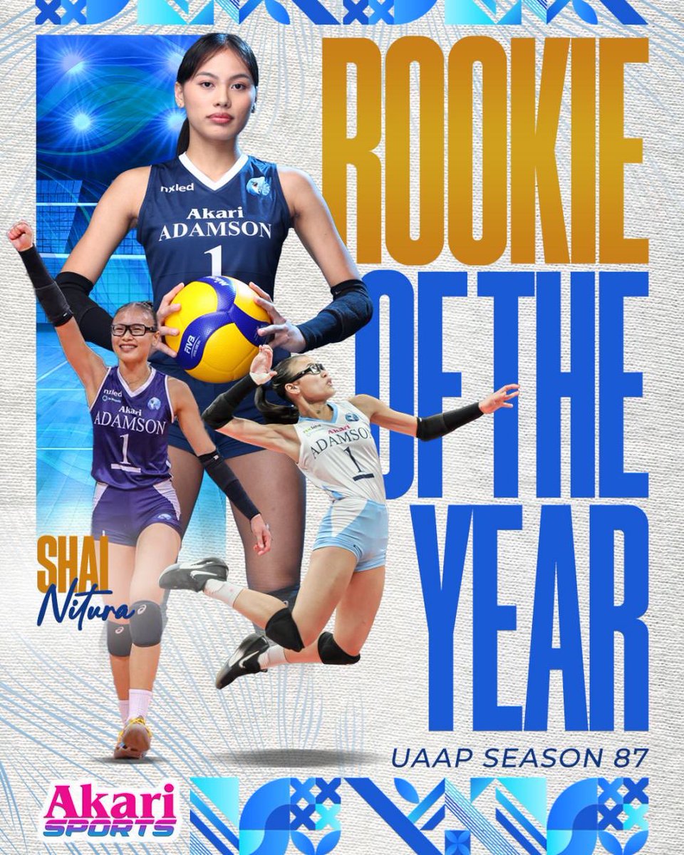SHAI THE ONE ☝️ 🩵

Shaina Nitura just wrapped up a rookie season for the books.

Let’s all congratulate Shaina—our #UAAPSeason87 Women’s Volleyball Rookie of the Year. 🙌

#LabanAdamson #AkariPride