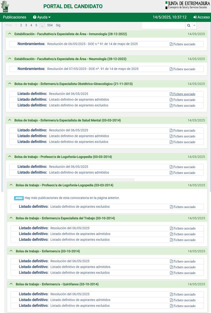 ADPSE_'s tweet image. 🟠Bolsas de #enfermeros/as del #SES - 14/05/2025

➡️saludextremadura.ses.es/seleccionperso…

#ProcesosSelectivos #especialidades #enfermeras #Enfermería #Listado #Extremadura