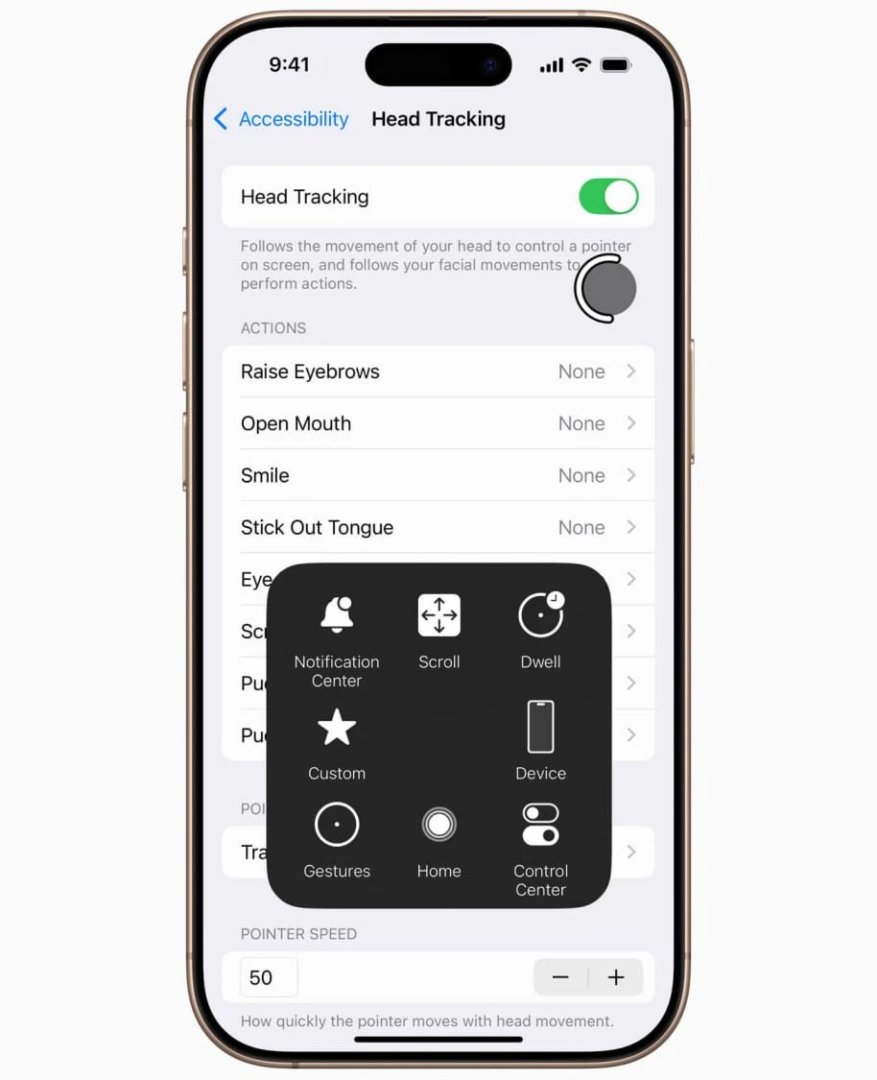 prflare's tweet image. iPhones on iOS 19 now respond to more than just touch! The new Head Tracking feature recognizes facial movements like raised eyebrows, smiles, open mouths, and even a stuck-out tongue. Control your device hands-free! 📱😜 #iOS19 #HeadTracking #Tech #Future