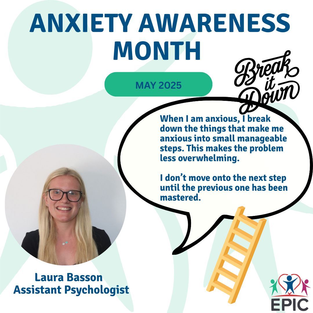 Laura breaks big tasks that cause her anxiety into smaller steps to make the task less overwhelming. Would this work for you to help manage your anxiety? #AnxietyAwarenessMonth