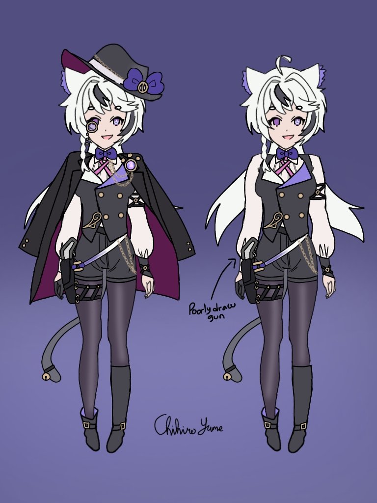 Chihiro_Yume's tweet photo. My entry for @Nevvyart outfit design contest I was inspired by many suit outfit and coat hanging on shoulder for this she now looks like a detective (⁠人⁠*⁠´⁠∀⁠｀⁠)⁠｡⁠*ﾟ⁠+

(her hairstyle is a ponytail)

#NevvyDesignContest https://t.co/nU04CDhjj8