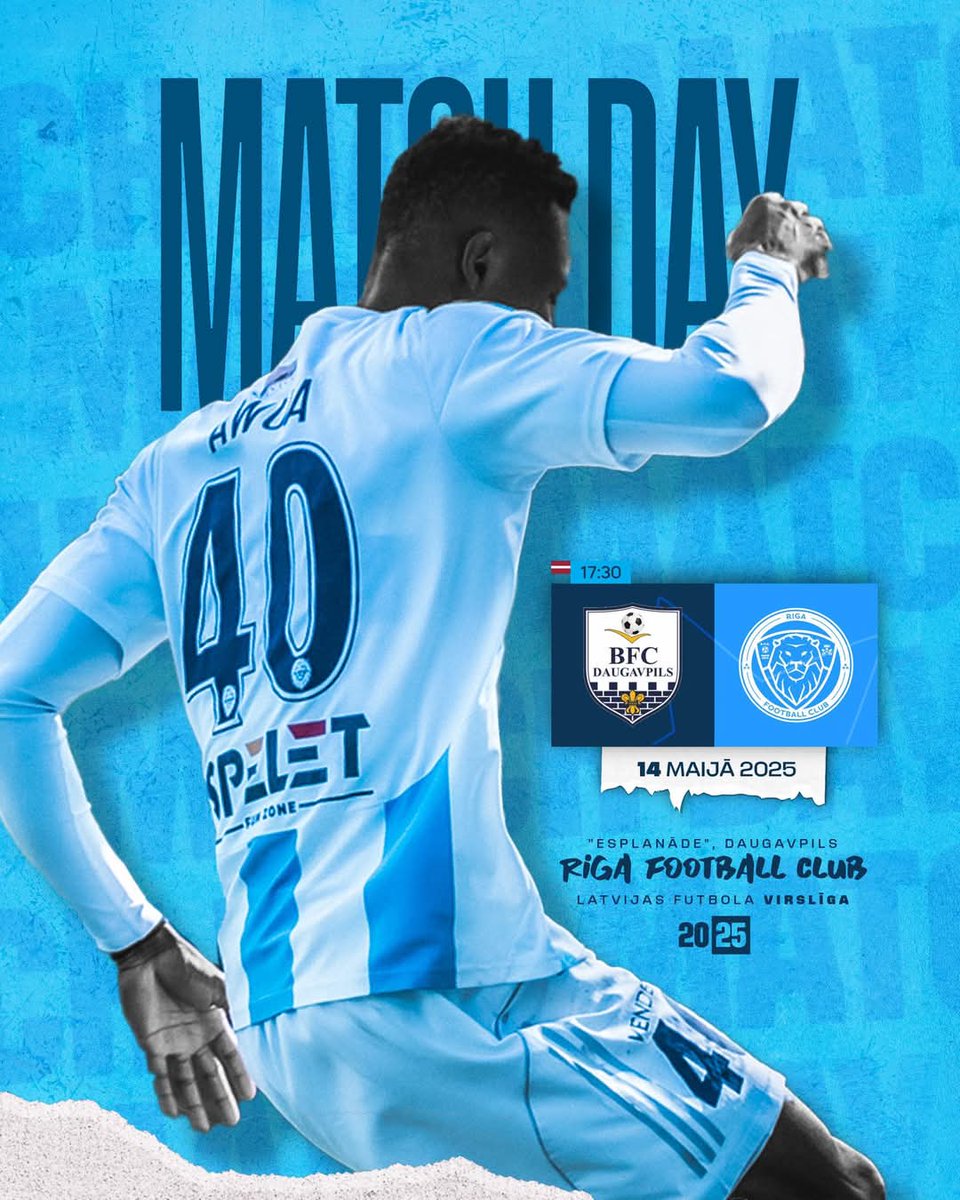 Ankrah Ahmed Awua 

🔥MATCH DAY!
🏆Latvian Football Super League, 13. the round
⚽️BFC Daugavpils - Riga FC
🗓️14.05.2025
⏰17:30
🏟️Stadium Esplanade