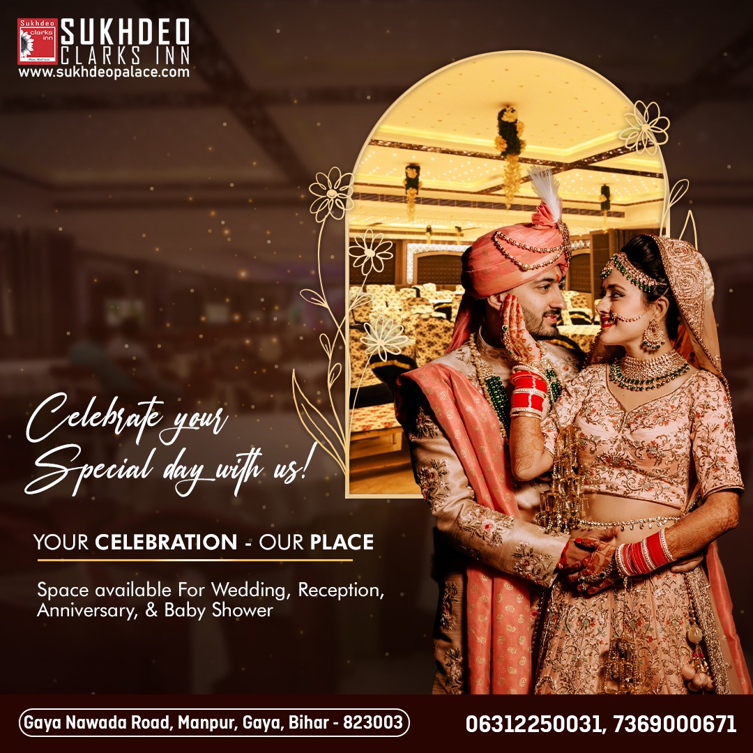 InnSukhdeo's tweet photo. Celebrate your forever at a place made for magical moments.
From weddings to baby showers, Sukhdeo Clarks Inn makes every event unforgettable.

#SukhdeoClarksInn #WeddingVenueBihar #CelebrateWithUs #GayaEvents #RoyalWedding https://t.co/vLFNcVwXjw