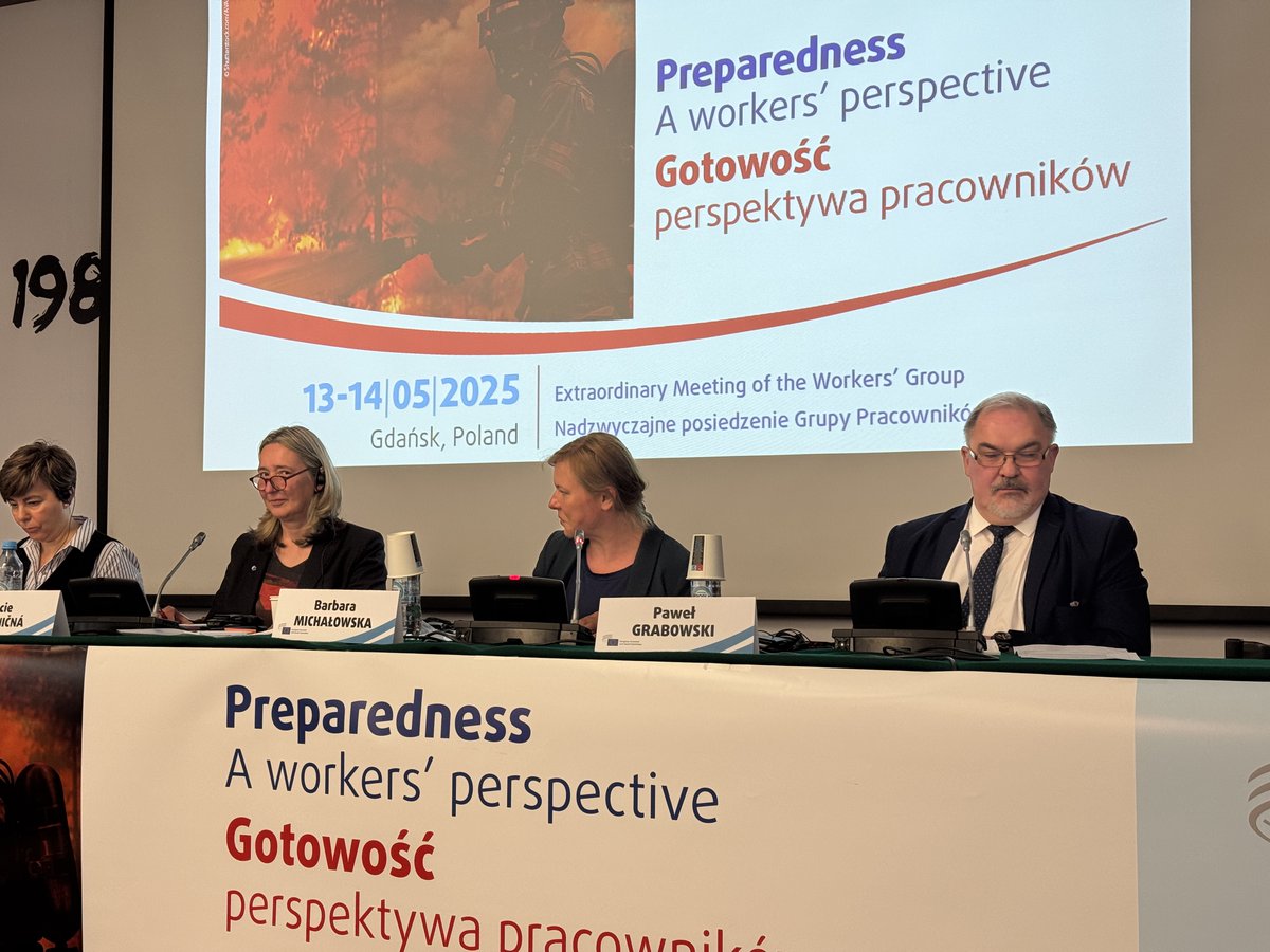 WorkersEESC's tweet photo. Join us for the last panel on #Awareness Building 

Moderated by B. Michałowska @Solidarnosc_ 

w/
Z. Polak @NASK_pl 
P. Grabowski - District Gdansk
P. Moszner - GROM https://t.co/8dXhd5caV5