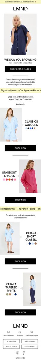 Absolutely loving the work we're doing for fashion brands this year 🔥 

Very simple.  

Minimal copy.  

Let the product do the selling &gt;&gt;