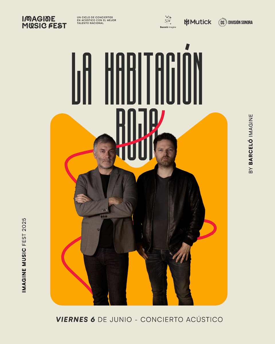 Mutick (@mutick_com) on Twitter photo <a href="/lahabitacionroj/">La Habitación Roja</a> en formato acústico, íntimo y muy esperado. 😉
📍 6 junio – Madrid, #BarceloImagine
🕗 Desde las 20:00 h
Dentro del ciclo Imagine Music Fest, disfrutaremos de uno de este dúo en acústico y en un entorno exclusivo✨
Prom <a href="/divisionsonora/">División Sonora</a>
🎟️ Entradas en Mutick. <a href="/lahabitacionroj/">La Habitación Roja</a> en formato acústico, íntimo y muy esperado. 😉
📍 6 junio – Madrid, #BarceloImagine
🕗 Desde las 20:00 h
Dentro del ciclo Imagine Music Fest, disfrutaremos de uno de este dúo en acústico y en un entorno exclusivo✨
Prom <a href="/divisionsonora/">División Sonora</a>
🎟️ Entradas en Mutick.