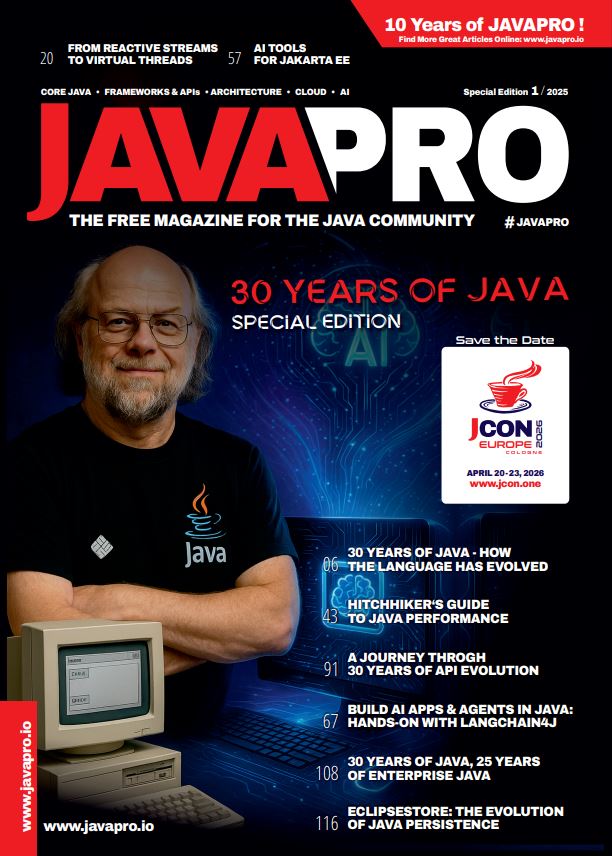 jcon_conference's tweet image. 🚨 It’s real. It’s printed. It’s back.
After 4+ years, #JAVAPRO is in print again – &amp;amp; this special edition hits hard: 30 years of #Java, epic features, and dev stories that stick.

Fresh off the press, express to #JCON2025. Limited run. Smells like ink &amp;amp; impact.
Grab it while it…