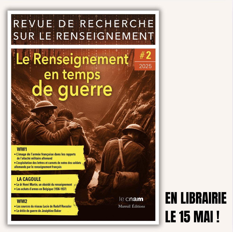 🔎 Quel rôle a joué le renseignement pendant les deux guerres mondiales ?
Dans son second numéro, la Revue de recherche sur le renseignement  du <a href="/LeCnam/">Le Cnam</a>  s’intéresse aux pratiques des services secrets en temps de guerre.
👇mareuil-editions.com/product-page/r…