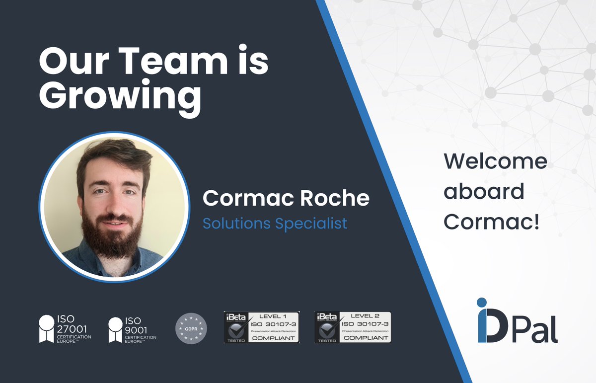 We’re thrilled to welcome Cormac Roche as our new Solutions Specialist at ID-Pal! 

His expertise in identity verification &amp; RegTech will be invaluable as we scale. 

Welcome aboard, Cormac!  

#IDPal #TeamIDPal #Welcome