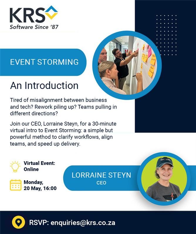 Building features faster than you understand the problem? You're not alone, and it's costing you.

Join <a href="/lor_krs/">Lorraine Steyn</a> (CEO @ KRS) for a free 30-min session on Event Storming,a game-changing way to align teams &amp; uncover complexity.

Book your spot.