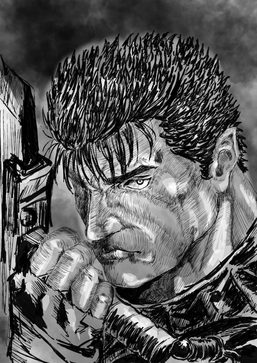ベルセルクの一番くじが9月20日より販売するようです☺️
三浦建太郎さんのデザインと世界観、本当に大好きです！
ガッツ描いてみました⚔️
#ベルセルク
#Berserk
#一番くじ
#お絵描き 
#イラスト練習
#illustrate 
#illustration 
#dailycreating 
#art 
#painting 
#paint
#drawing
#anime
#manga