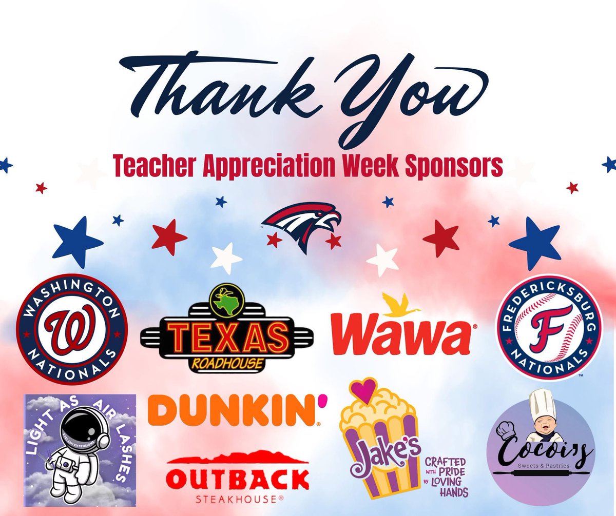 THANK YOU to our amazing PTSO for spoiling our staff during Teacher Appreciation Week ❤️💙 We would also like to thank the following business sponsors for their Teacher Appreciation Week donations. Their generosity was truly appreciated &amp; brought such joy to the PSMS community ⭐️