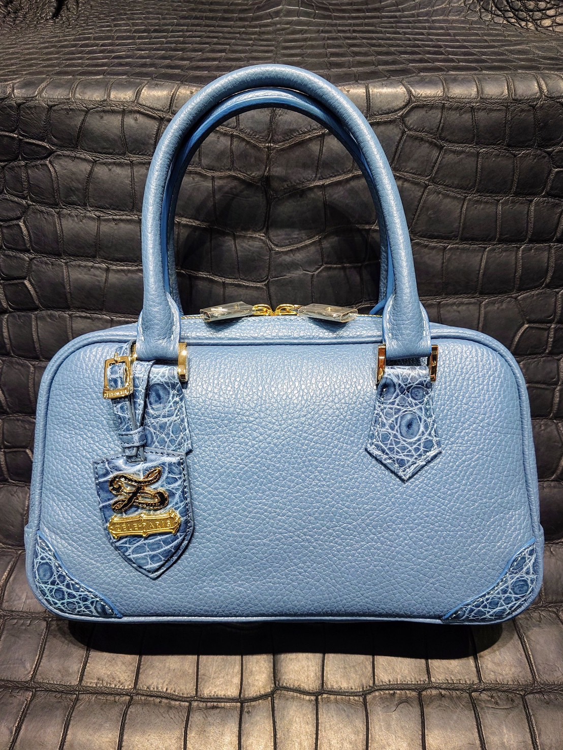 ZELE-PARIS ゼルパリ 【新品同様】クロコダイル 100 スワロフスキー