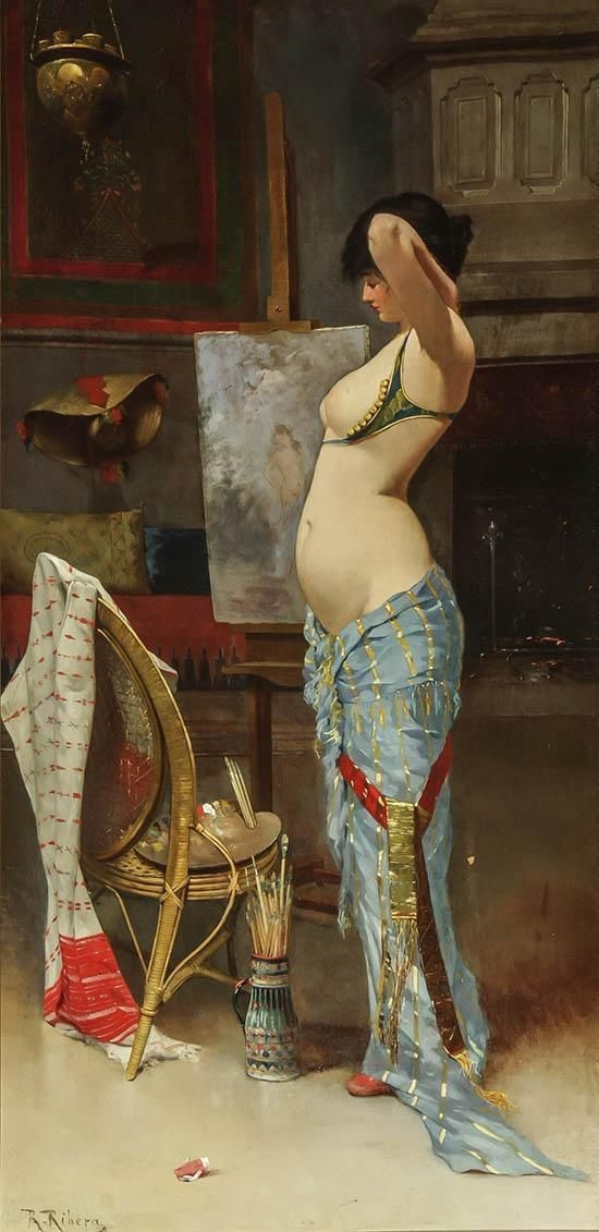 pmamtraveller's tweet image. Romà Ribera - Model in the Artist's Studio