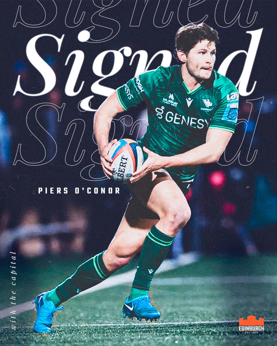 Edinburgh Rugby is delighted to announce the signing of utility back Piers O’Conor from Connacht on a two-year deal ✍️

Equally adept in the centres, wing and at full-back, O'Conor will make the move to the Scottish capital this summer.

Read more ➡️ bit.ly/Piers25